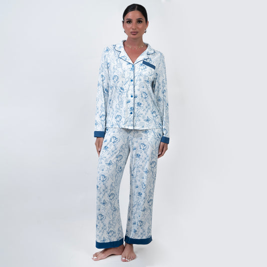 Blue Floral Sleepwear