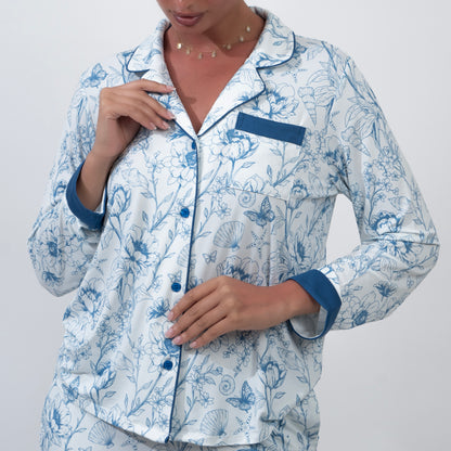Blue Floral Sleepwear